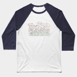 bstract colorful wildflowers and birds watercolor Baseball T-Shirt